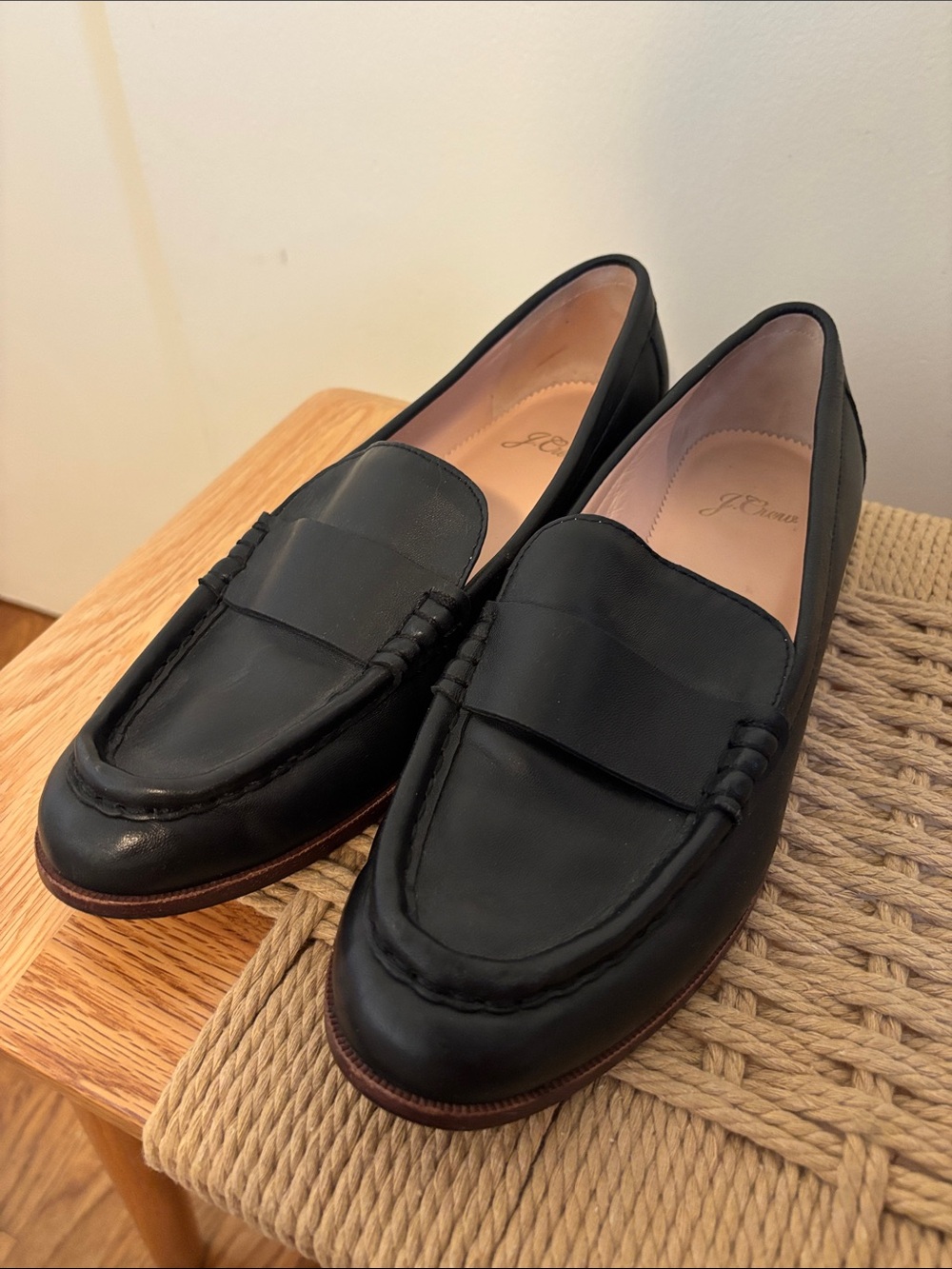 J. Crew Black Leather Penny Loafers - Men’s Slip-On Dress Shoes
